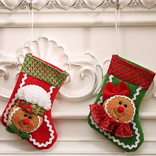 Besportble 2 парчиња Божиќен джинджифилово Човек Подароци торба XMAS чорап дрво камин wallидна врата виси украси за бонбони торби Божиќни декорации порибници