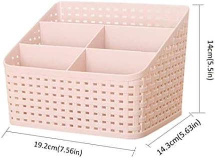 Имитирана кутија за складирање на кутија за складирање на десктоп со ратан со прегради имитирани ратан десктоп козметички кутии