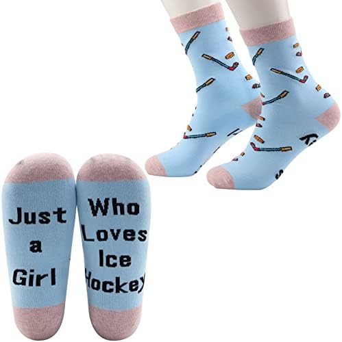 Цмним Девојки Хокеј На Мраз Подароци 2 Пара Хокеј Новина Чорапи Само Една Девојка Која Сака Хокеј На Мраз Играчи Подарок Хокеј