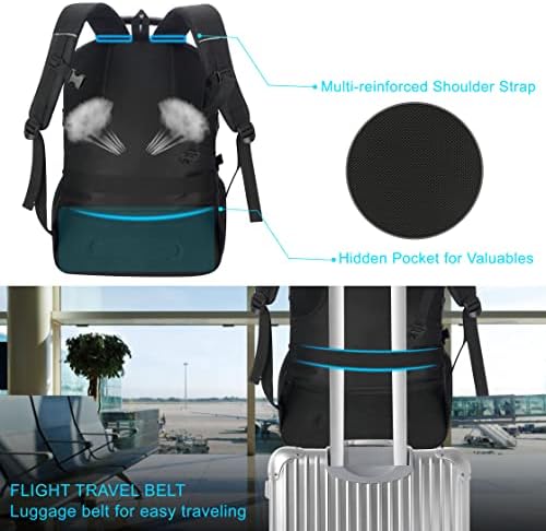 Јамција 18.4in Мажи лаптоп ранец со оддели за чевли за бизнис за пешачење во теретана, голема носење на торба за патувања со компјутер, водоотпорен