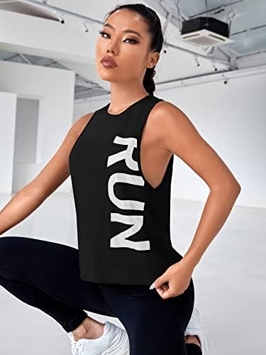 Соли Хакс женски резервоар за вежбање врвови со букви графички атлетски јога кошули со резервоарот