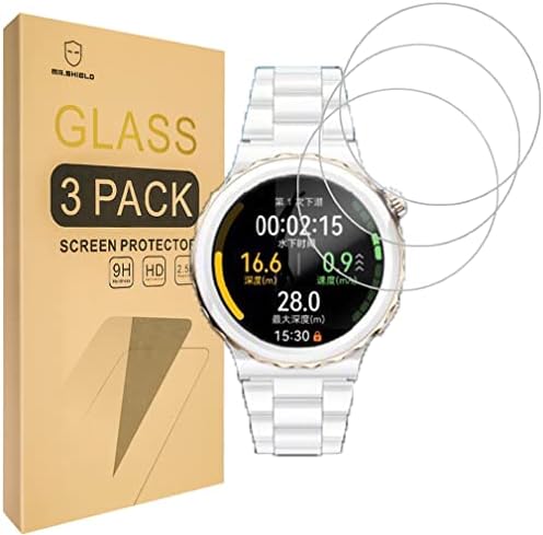 Г-дин Шилд [3-Пак] дизајниран за Huawei Watch GT 3 Pro [само 43мм] [Темпречено стакло] Заштитник на екранот [0,3мм Ултра тенок