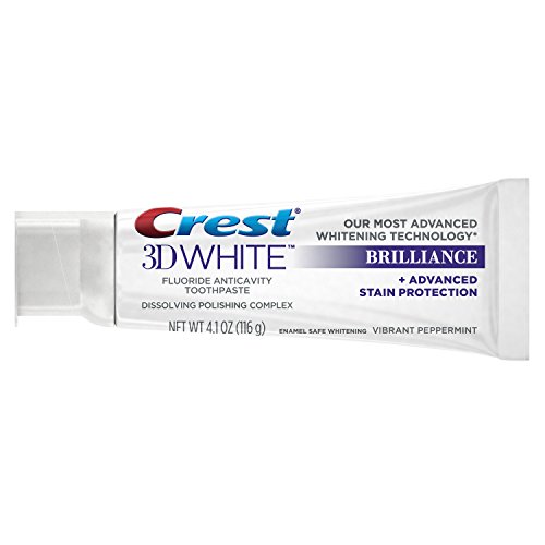 Crest 3D бела брилијантност Напредна технологија за белење на белење + Напредна заштита за заби за заштита на дамки, живописен пеперминт,