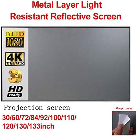 Iuljh 4: 3 Преносен проектор на проекторот Метал слој отпорен на светлосен филм како рефлективен екран на склоп на проектот за склопување