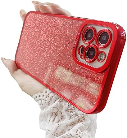 Fycyko Компатибилен за iPhone 12 Pro Max Случај Сјај,Луксузна Симпатична Јасна Флексибилна Покривка За Заштита На Камерата Отпорна На Удари Телефонска