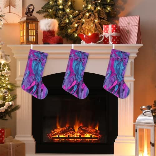 CFPolar Purple Fluid Chirstming Christring, персонализирани Божиќни чорапи за одмор домашни украси Божиќно декорација подарок