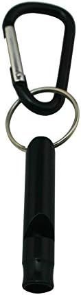 Wuuycoky 1,8 во должина на алуминиумски свирче со клучен прстен и боја на карабинер по избор