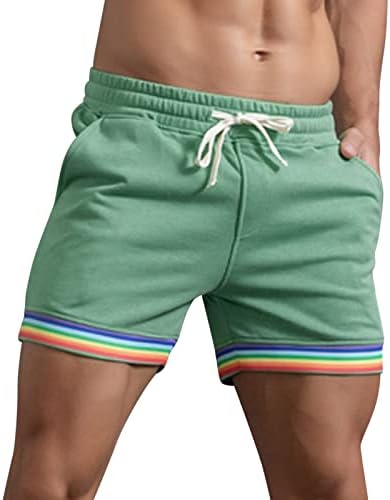 Aipengry mens летни шорцеви мода цврста боја виножито панталони џебови влечејќи лабави обични спортски панталони за плажа на гордост шорцеви
