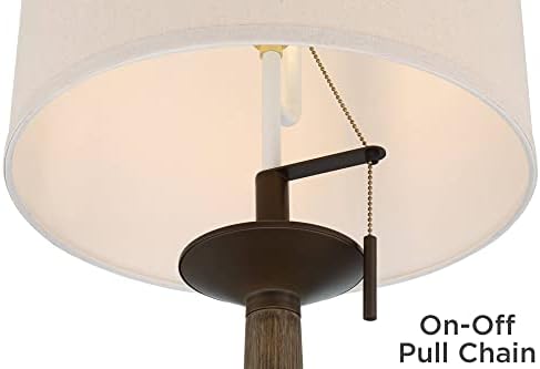 POSSINI EURO DESIGN BUNGALOW MIDEN CEUTION модерна ламба за подот 61 висока масло од дрво на триење бронзен метал бел постелнина