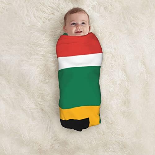 Бебе ќебе со знаме на Јужна Африка, кое прима ќебе за новороденче за новороденчиња, обвивка за обвивка