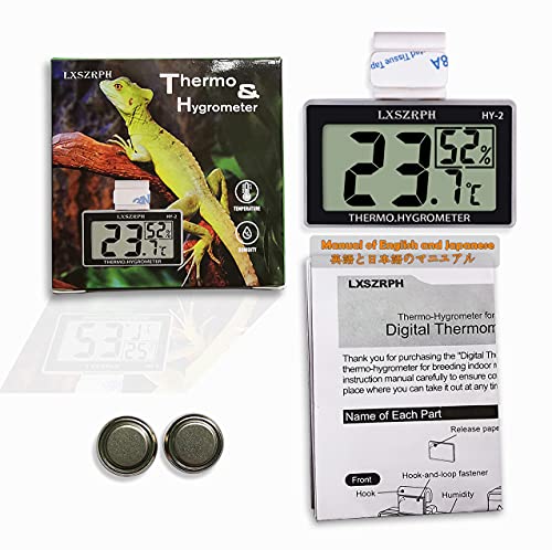 Дигитален термометар на рептил LXSZRPH HYGROMERTION HD LCD дигитален термометар со мерач на влажност на температурата на куката за