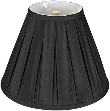 Црни средни плетени ламби за ламби, нијанси на ламба за крпа од алуссет ТЦ за ламба за маса и подни светла, 6x13x9,4 инчи, крпа од хемиски