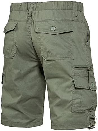 Озммјан машка шорцеви еластична половината опуштено вклопување памучни панталони од отворено мулти-џеб-случајни риболов шорцеви за