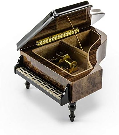 Прекрасна 18 белешка Бурл -Елм Музика и цветна тема Гранд пијано Соренто Музичка кутија - многу песни што треба да се изберат - Клер де Лун