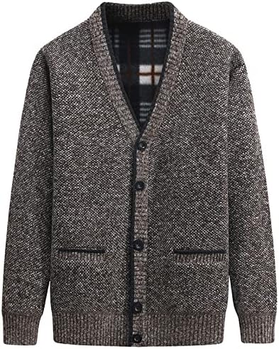 Dudubaby топол џемпер за Mensfashion Lapel Casual Cardigan Count долг ракав тенок плетен џемпер плус џемпери со големина