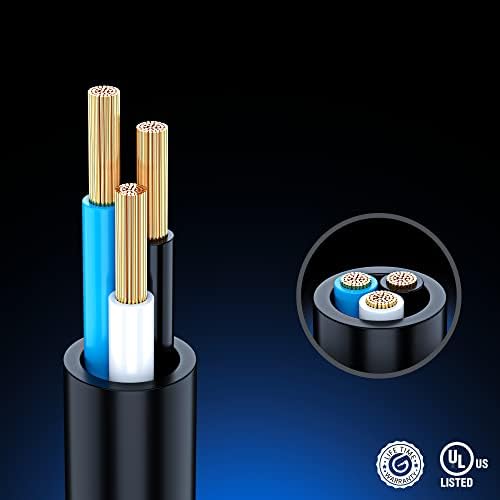 Максимум продолжен кабел 10 стапки црни кабли за напојување во затворен/отворен 16 мерач жица тешка етл наведена