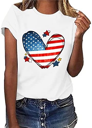Womenените сончоглед леопард блуза срце loveубов печатена топ маица маица за кратки ракави за жени случајно лето