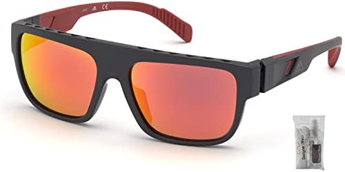 Адидас SP0037 навигатор очила за сонце за мажи + пакет со комплетен комплет за очила за очила за дизајнер