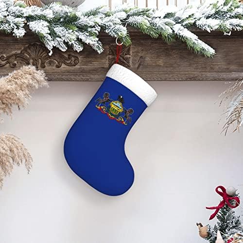 Cutedwarf знаме на Пенсилванија Божиќно порибување Божиќни празници за одмор камин виси чорап 18 инчи чорапи