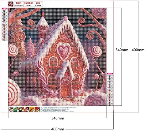 Allloyseed Candy Gingerbread House Diamond Comment Combs For Adults, Pink 5d DIY Diamond Art Kits Christmas Christmas Dene Day Days Full Dild