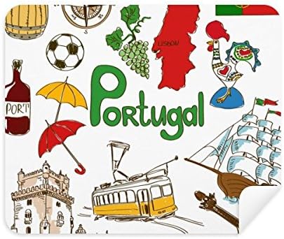 Португалија Пејзаж Животни Национално Знаме Чистење Крпа За Чистење На Екранот 2 парчиња Велур Ткаенина
