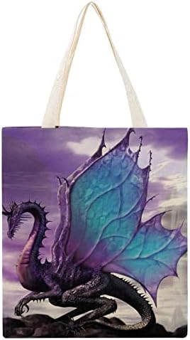 Виолетова змеј за еднократна употреба на големо платно торбички торби за рамо на чанти за намирници за секојдневно