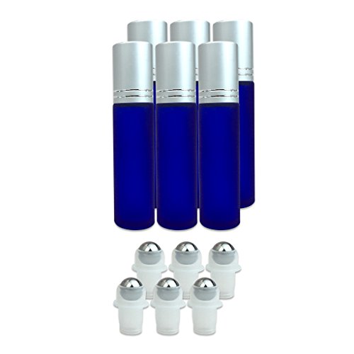 Beauticom® стакло 10 ml ~ 1/3 мл ролери шишиња со метално капаче, топки од не'рѓосувачки челик за есенцијално масло, ароматерапија, парфем,