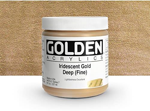 Златно тешко тело Иридисен акрилици - Иридесен злато длабоко фино 8oz тегла