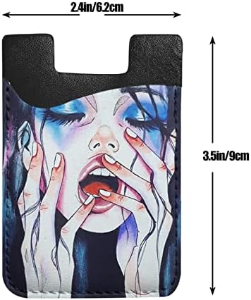 Готска меланхолија женски држач за уметнички картички за задниот дел на телефонскиот моден паричник стап на џеб кредитна картичка Ид.