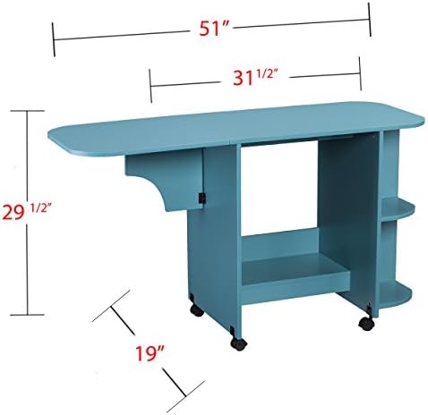 SEI мебел Eaton Extrable Rolling Craft Station Table, сина