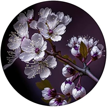 Цвеќиња од црево од цвет цреша на длабоко виолетово уметнички дела PopSockets Swappable PopGrip