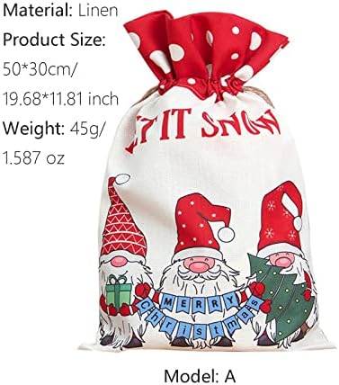 Постелнина за Божиќни подароци со лежишта за дизајн на јаже Божиќни торби за Божиќ