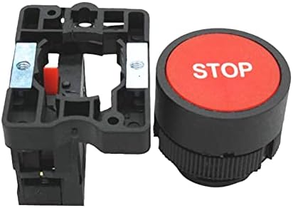 Контрола на копчето Нуномо Црвено итно стоп, HB2-B10, водоотпорен прекинувач за прекинувач за стоп копче 1 Нормално затворено