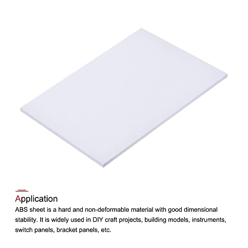 Меканиксиност бел ABS пластичен лист 7x4x0.2inch за градење модел, DIY занаети, панел