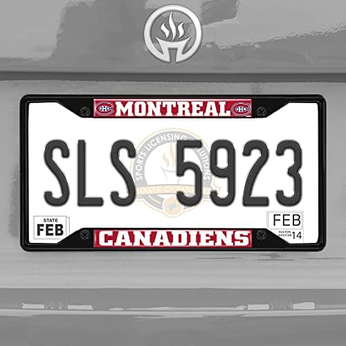 FanMats 31385 Montreal Canadiens Метална регистарска табличка рамка со црна завршница