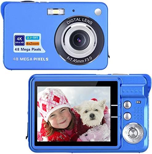 Дигитална камера 2.7K Компактна камера на видео камера 48MP YouTube камера за полнење 16x дигитален зум за почетник џеб за џеб