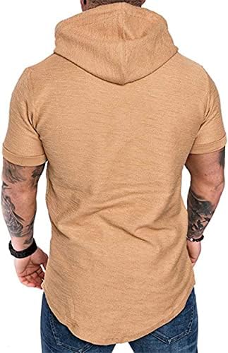 ДГХМ-jlmy летни модни модни маички со кратки ракави со кратки ракави, обична салата за теретани маици со маици за мускули, плетен
