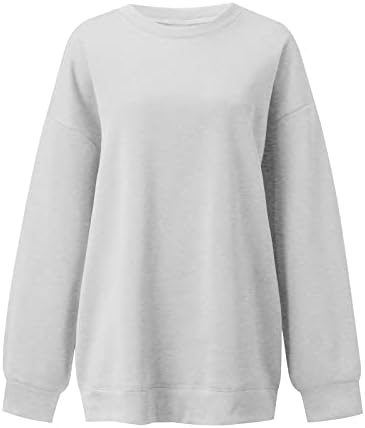 Doinshop женски преголеми капки џемпери со долги ракави на екипажот, џемпер, џемпер, обични тунични врвови на блузи, блузи