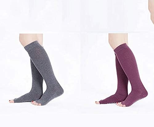 LMMDDP Нова Quакард женски јога чорапи колено високи чорапи кои не се лизгаат со пет нозе, памук памук за дишење на танцување 8 пара