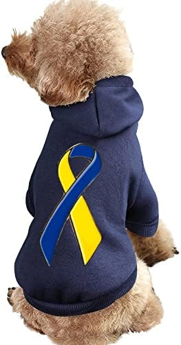 Синдром на синдром лента за миленичиња дуксери меки топло кучиња џемпер печатена шема миленичиња миленичиња костуми со капи со капи со капи