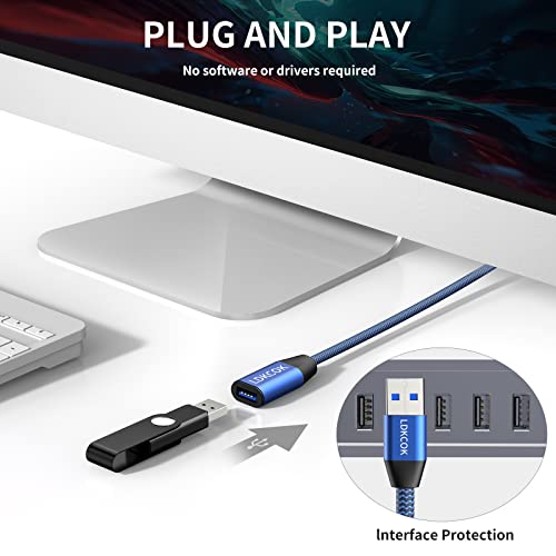 Active Active Active USB 3.0 Extension Cable 25ft– машки до женски кабел за проширување, USB продолжен кабел за USB флеш -уред,