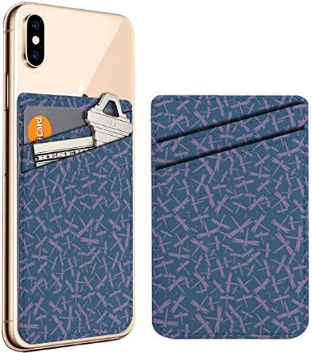 Мобилен телефон стап на лична карта за лична карта, држач за кожа на паричникот на џеб, компатибилен со iPhone, Samsung Galaxy Android паметни
