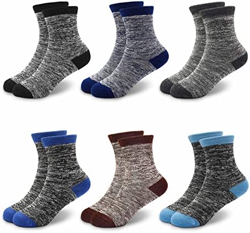 Gentaby момчиња волна чорапи ， деца пешачење топло чорап дете тешка термичка пријатна екипа зимски чорапи, 6 метри