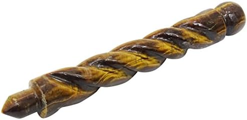 Хармонизирајте го Reiki заздравување на кристал тигар, камена енергија балансирање на спирален молив за стапчиња