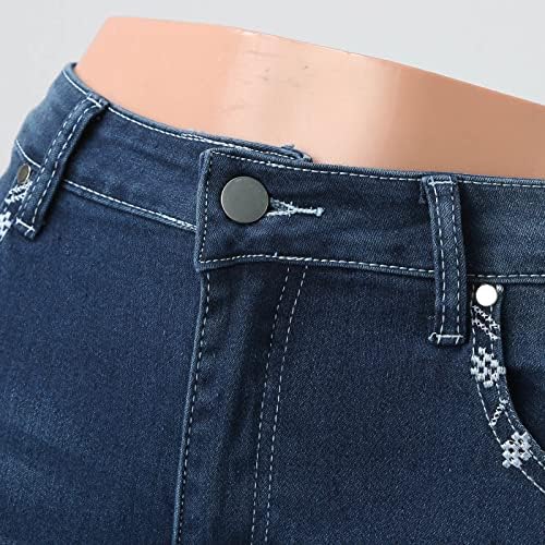 Миашуи кратки панталони од џин за жени секси 2023 година женски фармерки џебни крилја везови со цвеќиња тенок кратки панталони