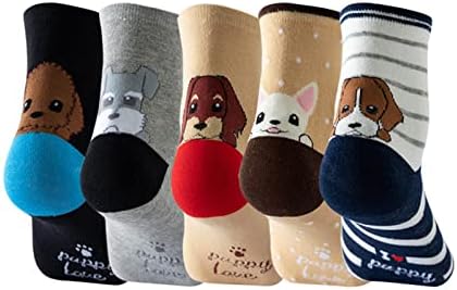 Copенски чорапи со теми од животни Пет пара поставуваат дневни чорапи симпатични чорапи со букви, чорапи долги чорапи за жени