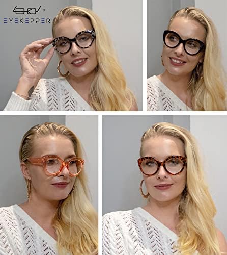 Очила за читање на окото за жени за жени со голема рамка - желка +1,50