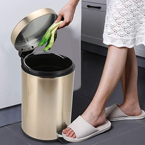 Wxxgy Не'рѓосувачки челик чекор ѓубре може отпадоци за отпадоци од отпадоци со капакот за кујна за бања/A/5L