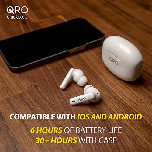 Qro Класици Bluetooth Слушалки; Активно Откажување На Бучавата; Премиум Звук; iOS/Android; 4 Режими На Слушање; 36 часа Playtime; Водоотпорен; Безжичен; Бесплатна Американска Поддршк