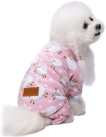 Мијаододо розово овци кутре куче Божиќна пижама худи симпатична милениче куче мачка облека костуми џемпери за мали средни кучиња девојче момче